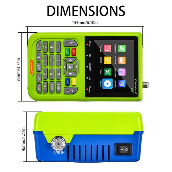 ICQUANZX V8 Satellite Finder Signal Meter Upgraded TV DVB-S2\/S2X Receiver De... Carousel 7