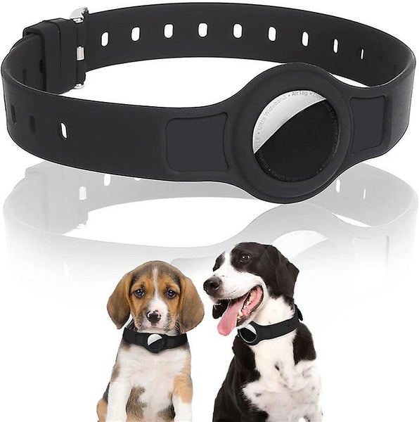 black Apple Dog Collar Adjustable And Anti-lost Silicone Cover Dog Gps Col Carousel 1