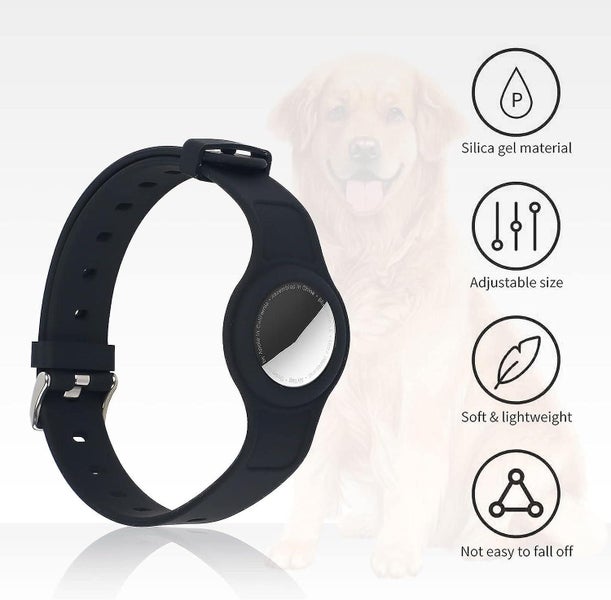 black Apple Dog Collar Adjustable And Anti-lost Silicone Cover Dog Gps Col Carousel 2