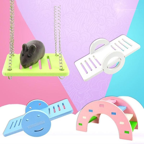 Hamster Toy2 Pcs Hamster Accessory Rainbow Bridge Seesaw Seesaw Cute Hamster Carousel 5