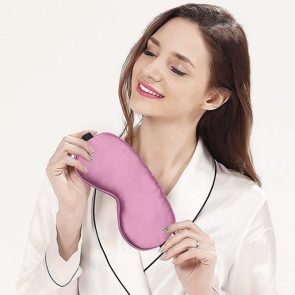 Sleep Mask 2 Pack black Purple Ultra-soft Silk Sleep Mask Light Resistant Carousel 5