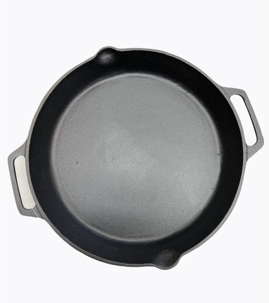 Cast Iron Paella Pan Skillet Fry Oven Safe Cooktop BBQ Grill Carousel 2