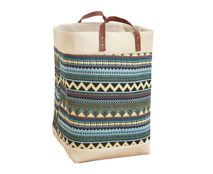 Laundry Basket Grocery Bag Jute Large Dirty Clothes Storage Basket Bucket Carousel 2