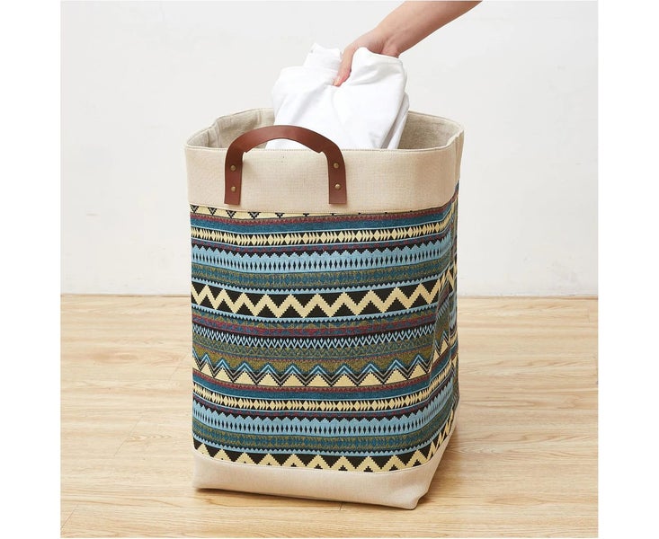 Laundry Basket Grocery Bag Jute Large Dirty Clothes Storage Basket Bucket Carousel 5