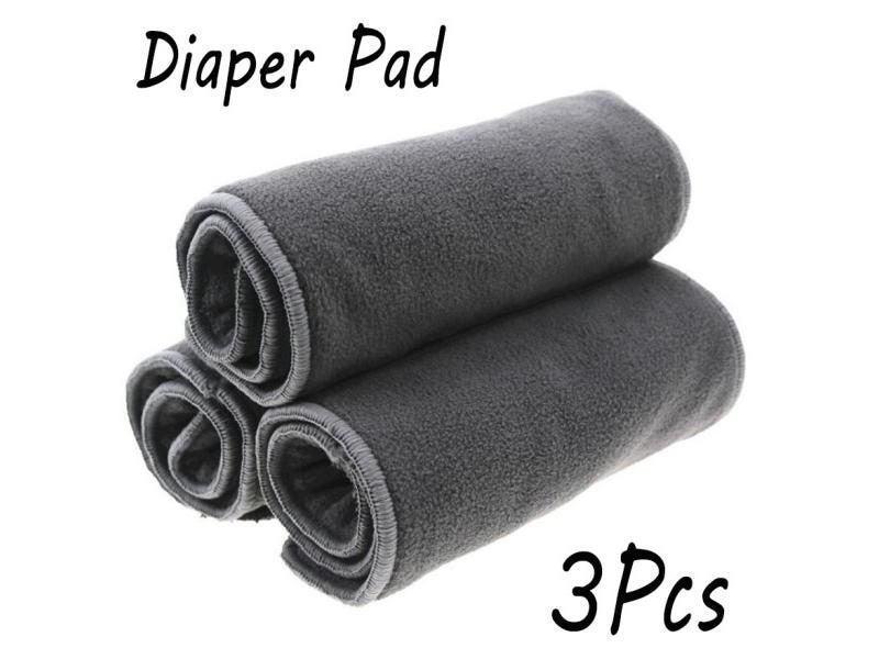 3pcs/lot Bamboo Charcoal Adult Diapers 5 Layer Microfiber Inserts Cloth Nappies Carousel 1