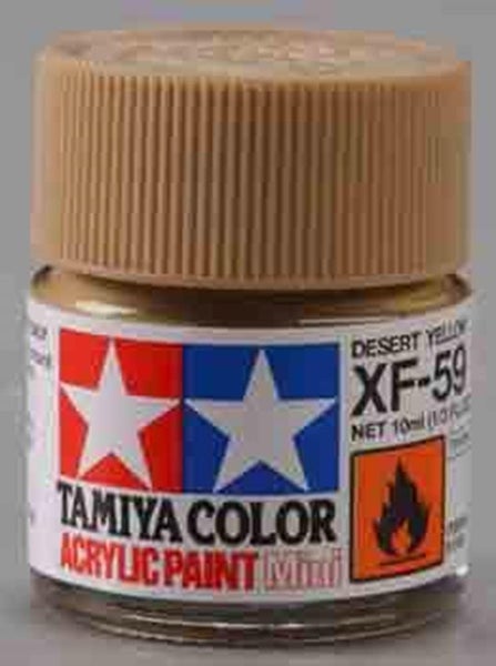 Tamiya 81759 XF-59 Flat Desert Yellow Acrylic Mini Pottle 10ml Carousel 1