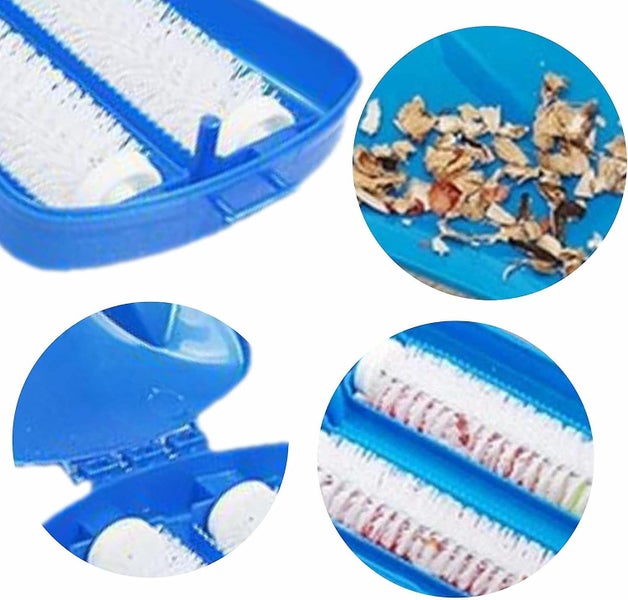 Debris Brush Carpet Cleaning Sweeper Dual Debris Brush Collector Head Handheld Carousel 2