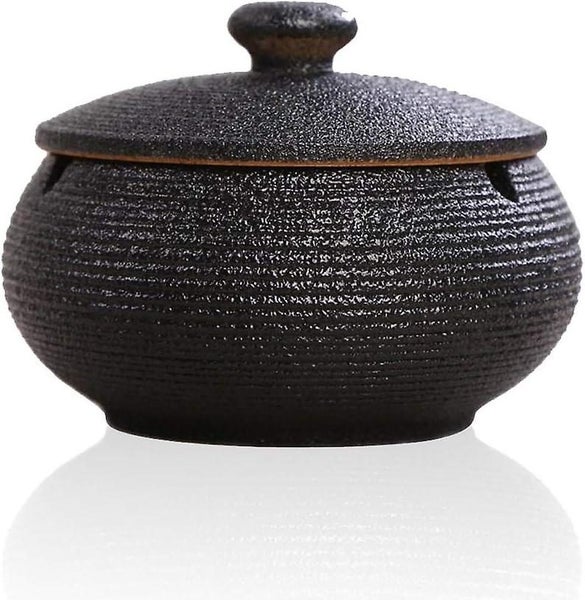 Ceramic Ashtray With Lids Windproof Ashtray For Indoor Or Outdoor Use Ashtr Carousel 1