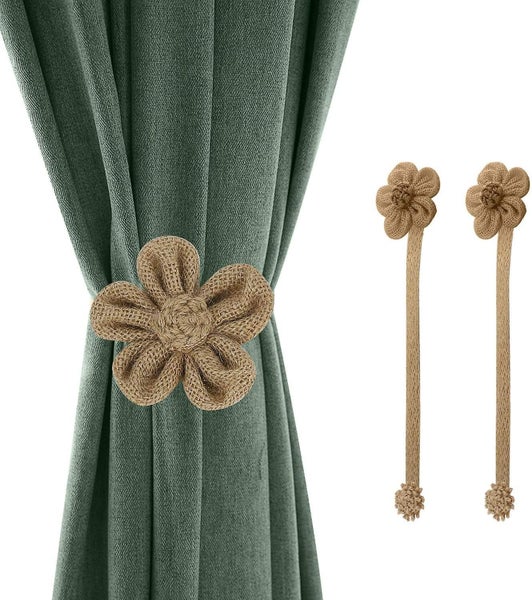Magnetic Window Curtain Rope Holdbacks 2 Pieces Simple And Elegant Sunflower Carousel 1
