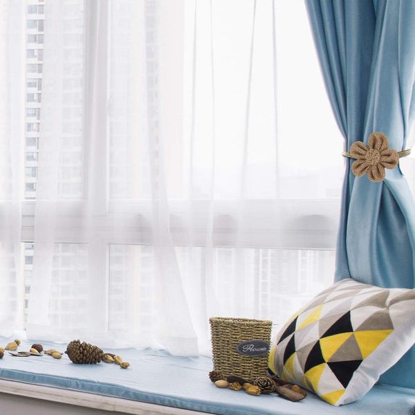 Magnetic Window Curtain Rope Holdbacks 2 Pieces Simple And Elegant Sunflower Carousel 5