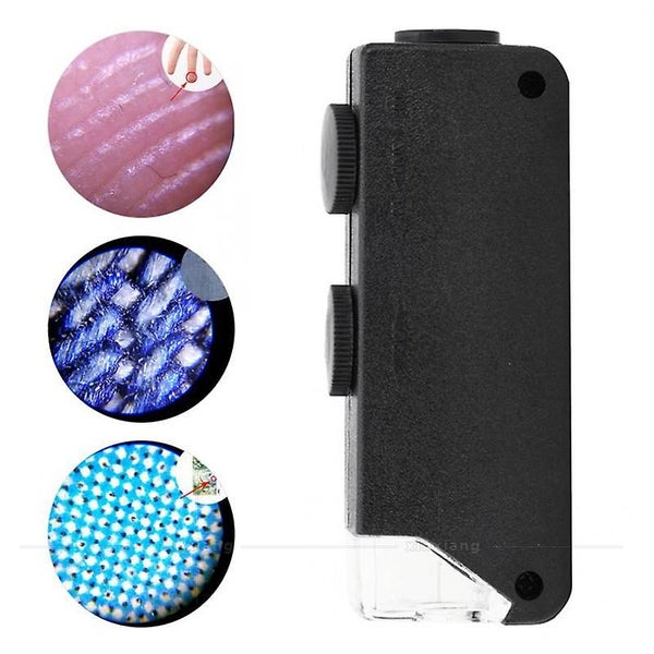 Pocket Microscope 60-100x Zoom Portable Zoom Led Lighted Magnifier Mini Optica Carousel 1