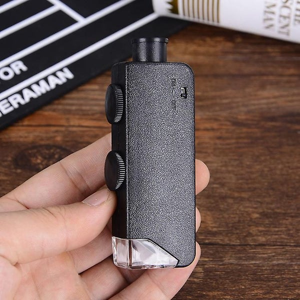 Pocket Microscope 60-100x Zoom Portable Zoom Led Lighted Magnifier Mini Optica Carousel 2