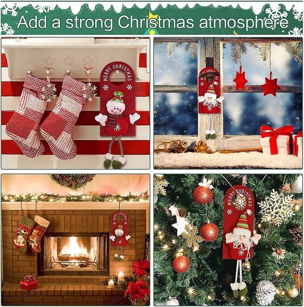 Christmas Door Hanger 2pcs Christmas Door Pendants Christmas Door Decorations Carousel 3