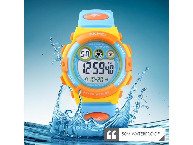 SKMEI Sport Children Watch Waterproof LED Digital For Kids Boys Girls Gifts Carousel 2