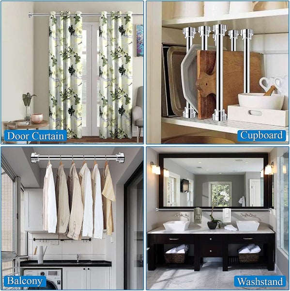Extendable Rod 40-50cm Stainless Steel Telescopic Rod Curtain Rod Shower R Carousel 5