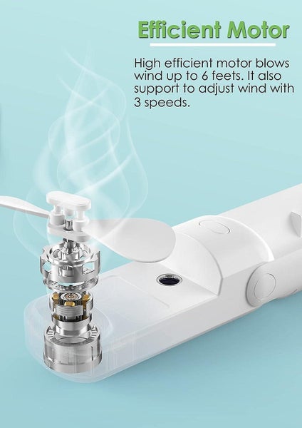 white Handheld Fan 3 In 1 Misting Fan Portable Mini Fan Small Misting Fan Carousel 2