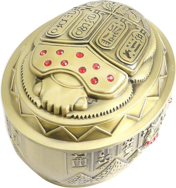 Metal Ashtrayegyptian Style Ashtray With Lid Vintage Decoration Windproof Carousel 2