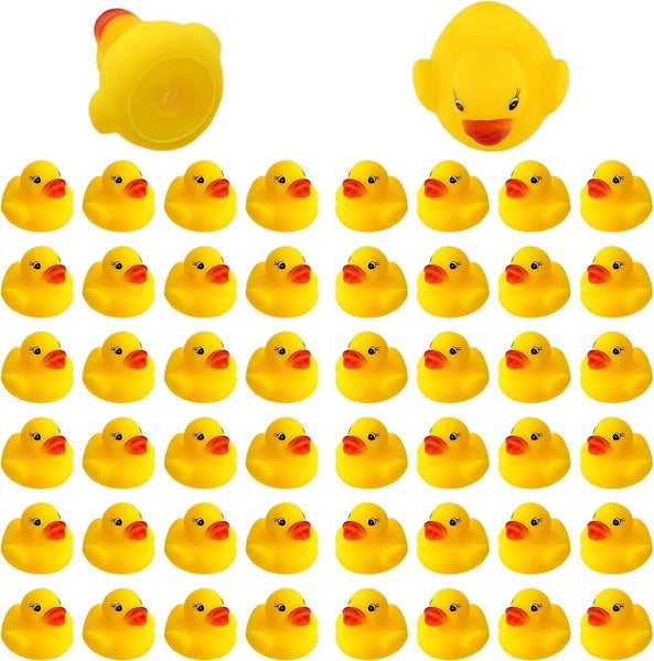 50pcs Rubber Duck Bath Toy For Kids Float And Squeak Mini Yellow Ducks Bathtub Carousel 1