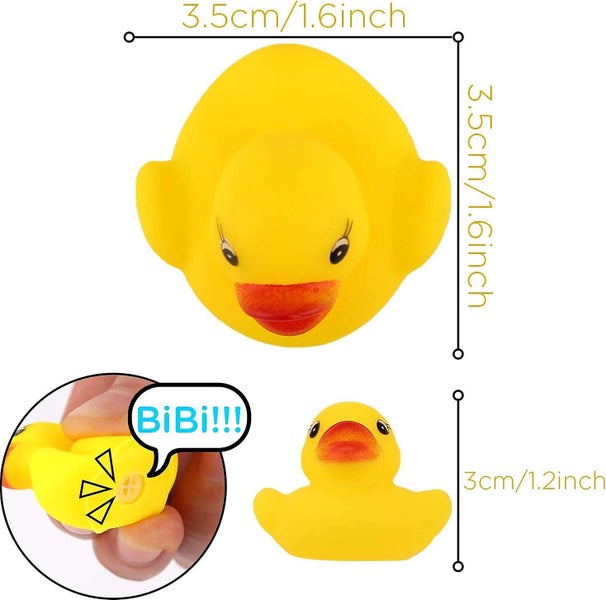 50pcs Rubber Duck Bath Toy For Kids Float And Squeak Mini Yellow Ducks Bathtub Carousel 2
