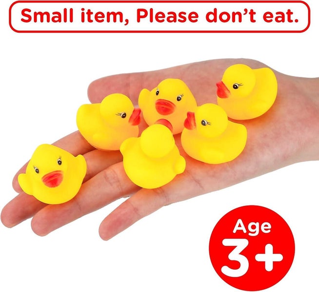 50pcs Rubber Duck Bath Toy For Kids Float And Squeak Mini Yellow Ducks Bathtub Carousel 5