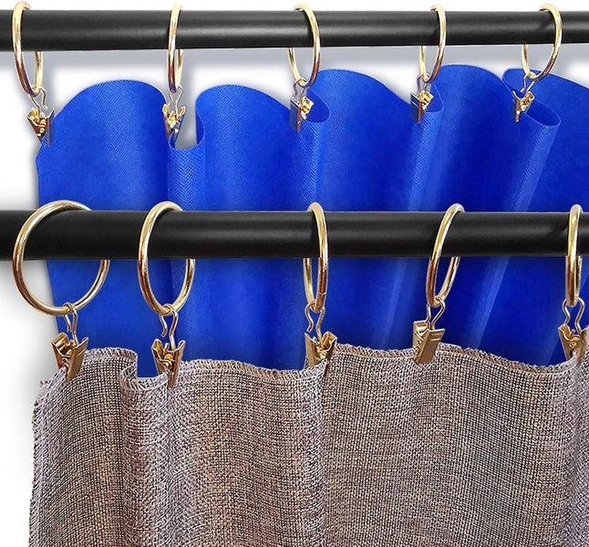 40 Pack Metal Curtain Rings With Clips Curtain Hooks Decorative Curtain Rod Carousel 2