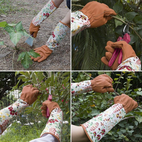 Purple-long Gardening Gloves For Women And Men Pink Thorn Proof Pruning Gaunt Carousel 5