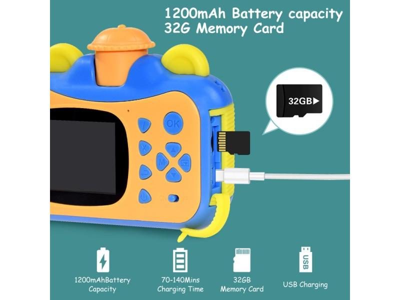 Kids Pink Instant Print Camera 1080P HD Video Digital Camera With 32GB Card Carousel 1