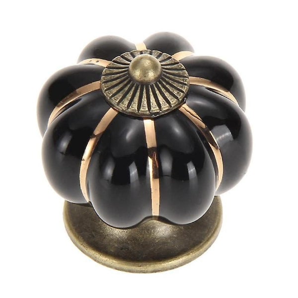 4pcs Vintage Pumpkin Ceramic Door Knobs Cabinet Drawer Pulls Cupboard Handles Carousel 1