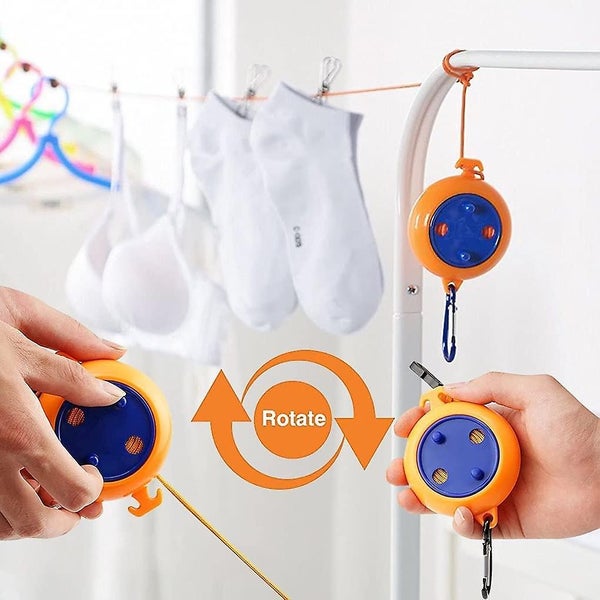 Portable Travel Clothesline Adjustable 26ft Camping Clothesline Laundry Clot Carousel 2