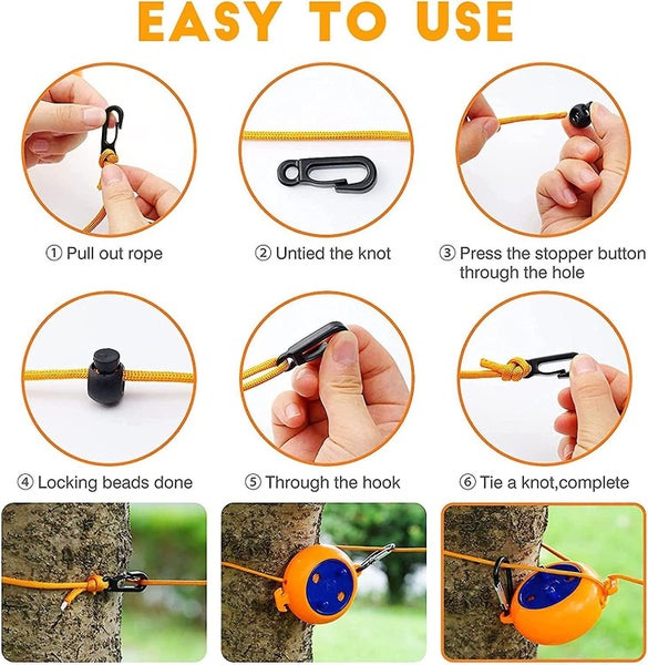 Portable Travel Clothesline Adjustable 26ft Camping Clothesline Laundry Clot Carousel 5