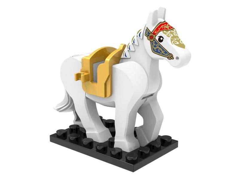White And Black War Horse Creative Jigsaw Model Hobbit Toy The Rings Saddle Carousel 1