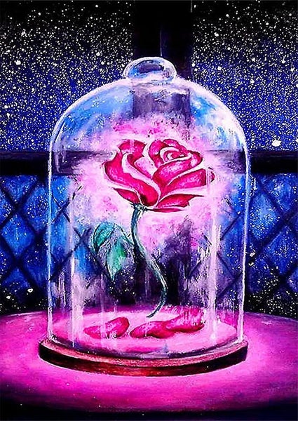 Diy Diamond Art Kits Full Drill Diamond Beauty And The Beast Rose Picture For Carousel 1