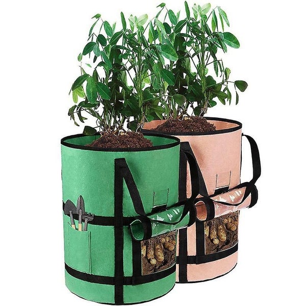 3 Pack Of 10 Gallon Planting Bags With Harvest Window Potato Planting Bags W Carousel 1