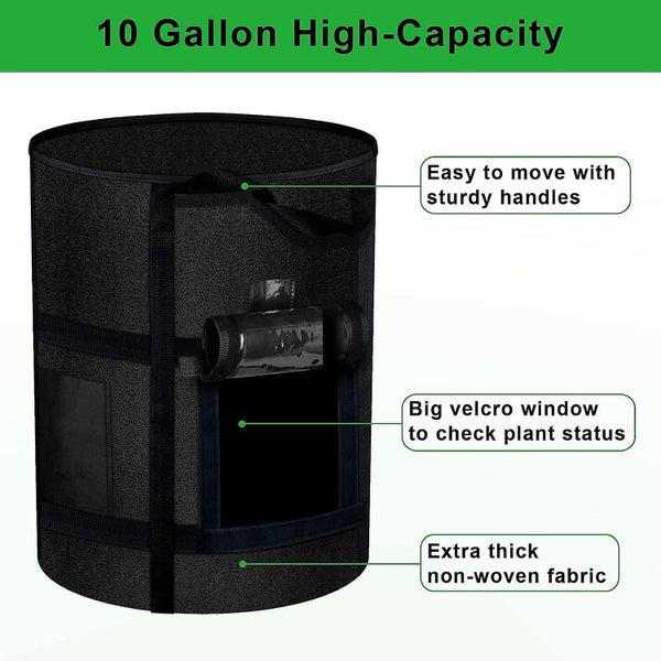 3 Pack Of 10 Gallon Planting Bags With Harvest Window Potato Planting Bags W Carousel 2