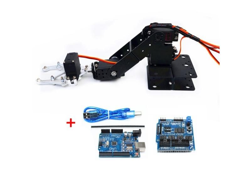Aluminum Alloy Arduino 4 Dof Robot Arm With Claw Gripper Manipulator Servo Carousel 1