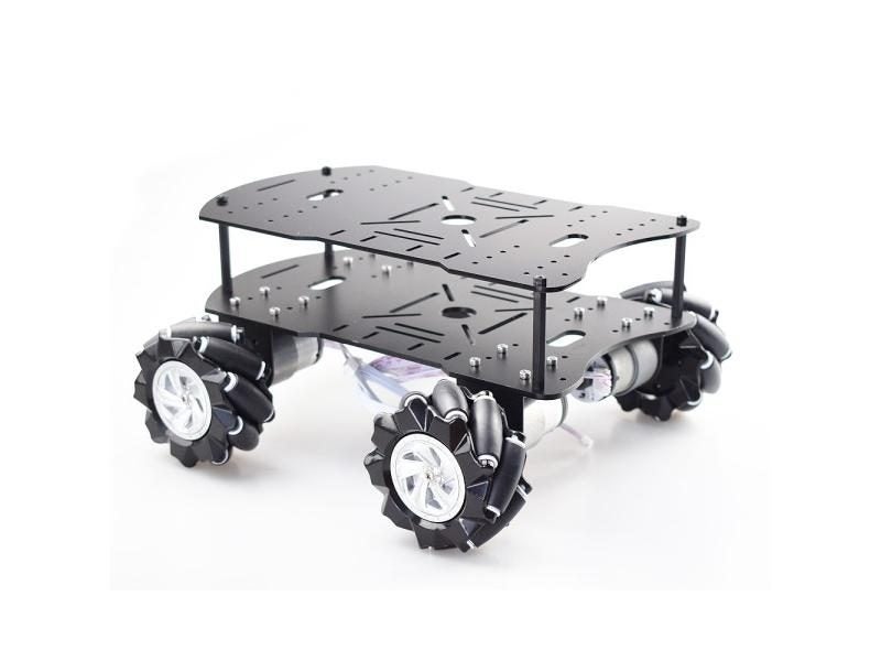 Double Plate 15KG Load 4WD Omni Mecanum Wheel Car Kit With 4pcs Speed Encoder Carousel 1