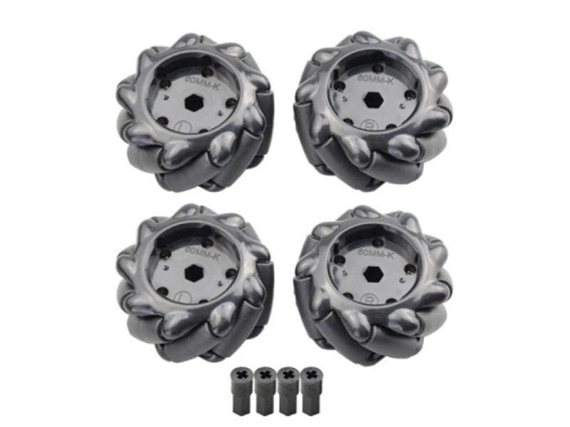 4pcs 60MM High Hardness Plastic Omni-directional Mecanum Wheel With TT Motor Carousel 1