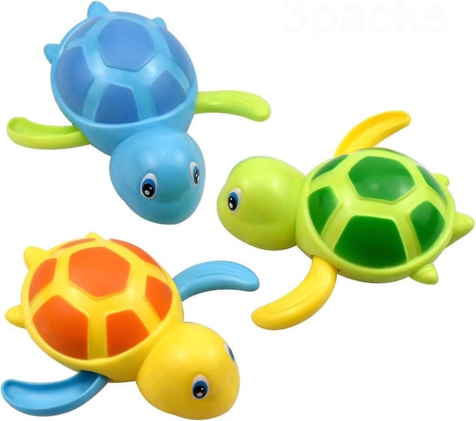 3pcs Baby Bath Toy Cute Turtles Bath Toy Clockwork Turtle Bathtub Floating Carousel 1