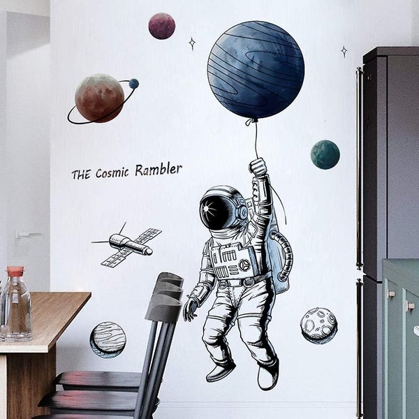 3d Astronaut Wall Sticker As Wall Decoration For Bedroom Living Room Kids Room Carousel 1