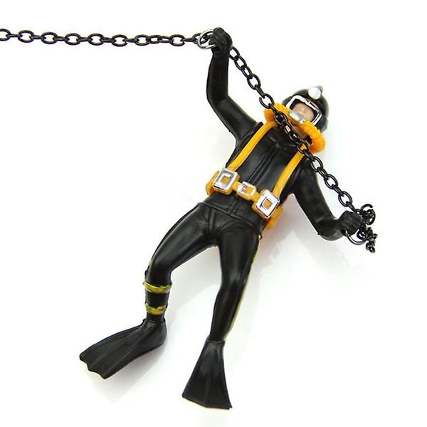 Black Treasure Hunter Ornament Aquarium Fish Action Figure Diver Scuba Diver T Carousel 5
