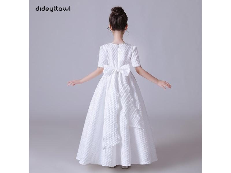 Customized White Puff Skirt For Wedding Party Junior Bridesmaid Gown Carousel 2