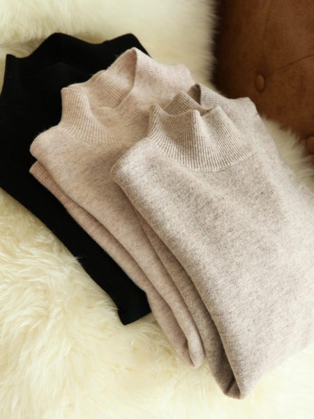 Autumn Winter chic Bottom Sweaters Women Fashion Turtleneck Pullover Carousel 2