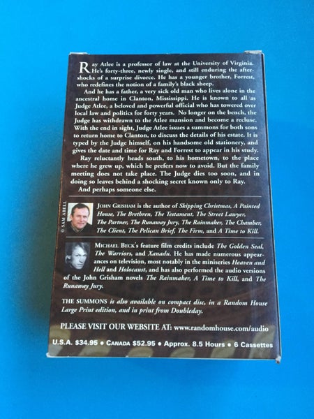 John Grisham: The Summons (AudioBook Cassette) Carousel 2