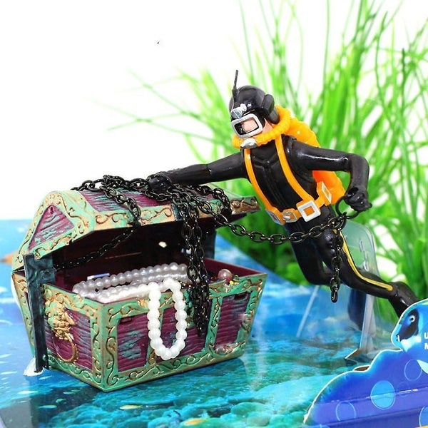 Treasure Hunter Ornament Aquarium Fish Action Figure Diver Scuba Diver Treasur Carousel 2