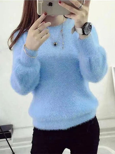 Winter Imitate Mink Hot Fleecing Female O-neck Long Puff Sleeve Carousel 2