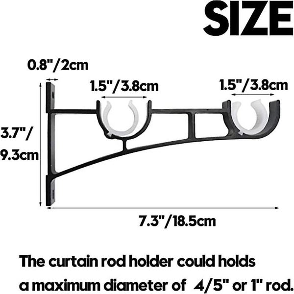 4 Drapery Rod Brackets Heavy Duty Metal Curtain Rod Bracket Double Curtain Ro Carousel 2