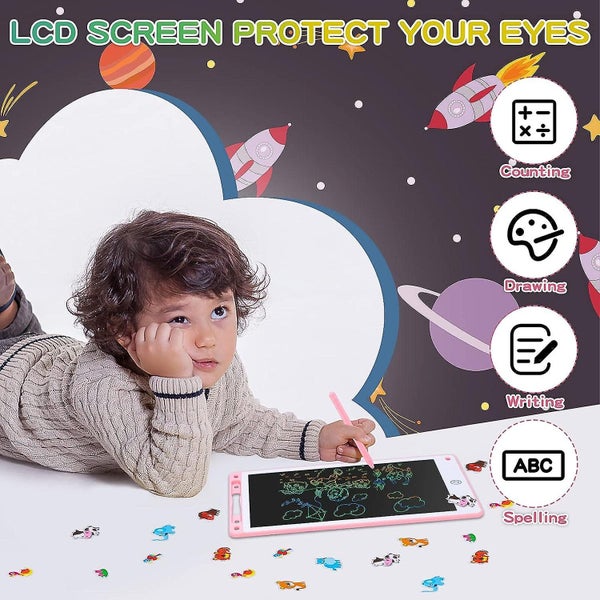 Kids Drawing Tablet 12 Inch Pink Reusable Erasable Writing Pad Magic Slate F Carousel 4