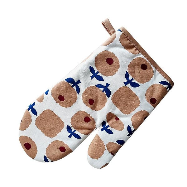 Brown Apple-heatproof Oven Gloves Heat-resistant Non-slip Oven Gloves Microwav Carousel 1