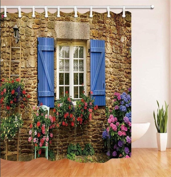Garden Shower Curtain Outdoor 180 X 180cm With 12 Hooks. Waterproof Design And Carousel 1