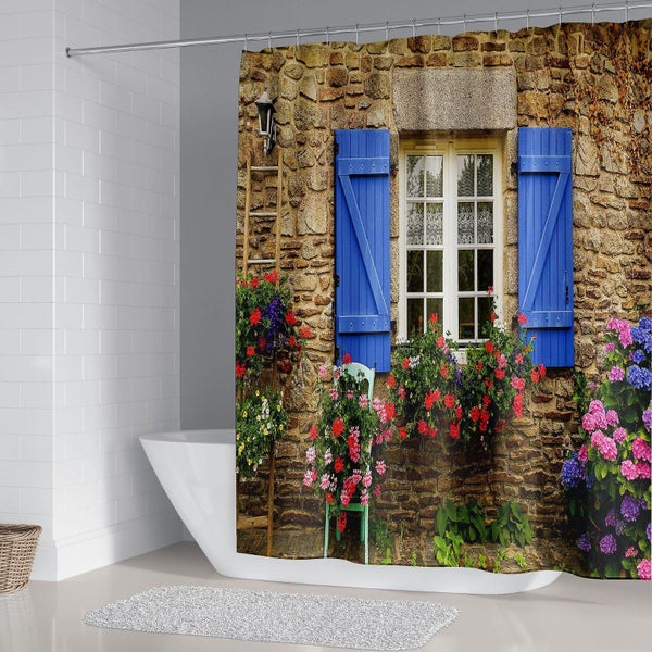 Garden Shower Curtain Outdoor 180 X 180cm With 12 Hooks. Waterproof Design And Carousel 5